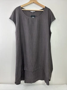 Bryn Walker Women’s XL Gray Earl Linen Amy Tunic Top NWT Made In USA - Picture 1 of 13