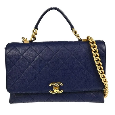 Chanel Blue Calfskin 2way Handbag XX08113 - Image 1 of 4