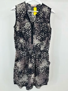 REBECCA TAYLOR Silk Pullover Casual Comf Pock Travel Sz 6 Navy Print Women Dress - Picture 1 of 4