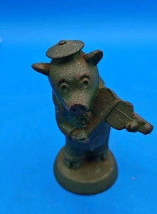 Vintage Gusseisen Schwein spielt die Geige 4" - Bild 1 von 8