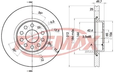Brake Disc AUDI A1 2.0 TFSI BD-5618 - Image 1 of 2