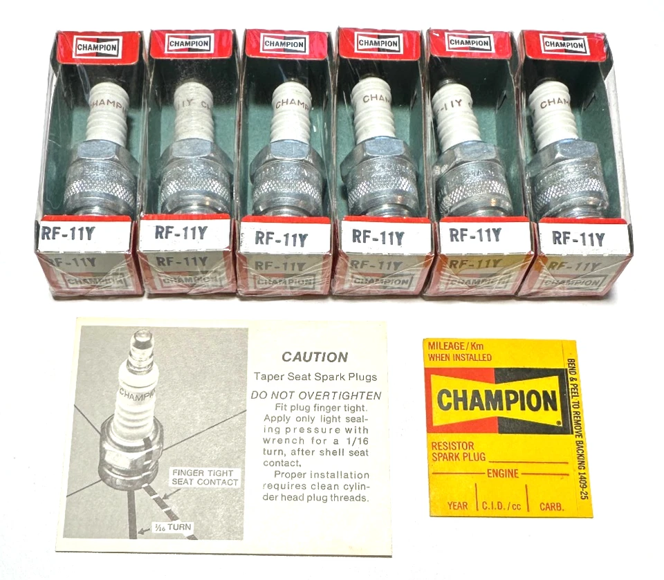Set of 6 Vintage NOS Champion Spark Plugs RF11Y Made in USA - Image 1 of 1