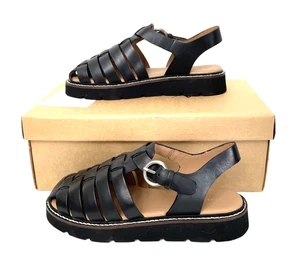 Anthropologie Fisherman Sandals Shoes Women's 37 US 7 Black - Picture 1 of 9