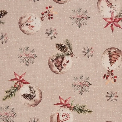 Öko-Tex Weihnachtstoff  leicht hellrosa Canvas-Baumwolle 50 x 140 LIMITED - Bild 1 von 4