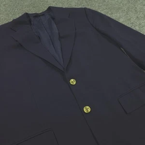 Polo Ralph Lauren Blazer Suit Jacket 42 L Made In Italy Gold Buttons Virgin Wool - Picture 1 of 15