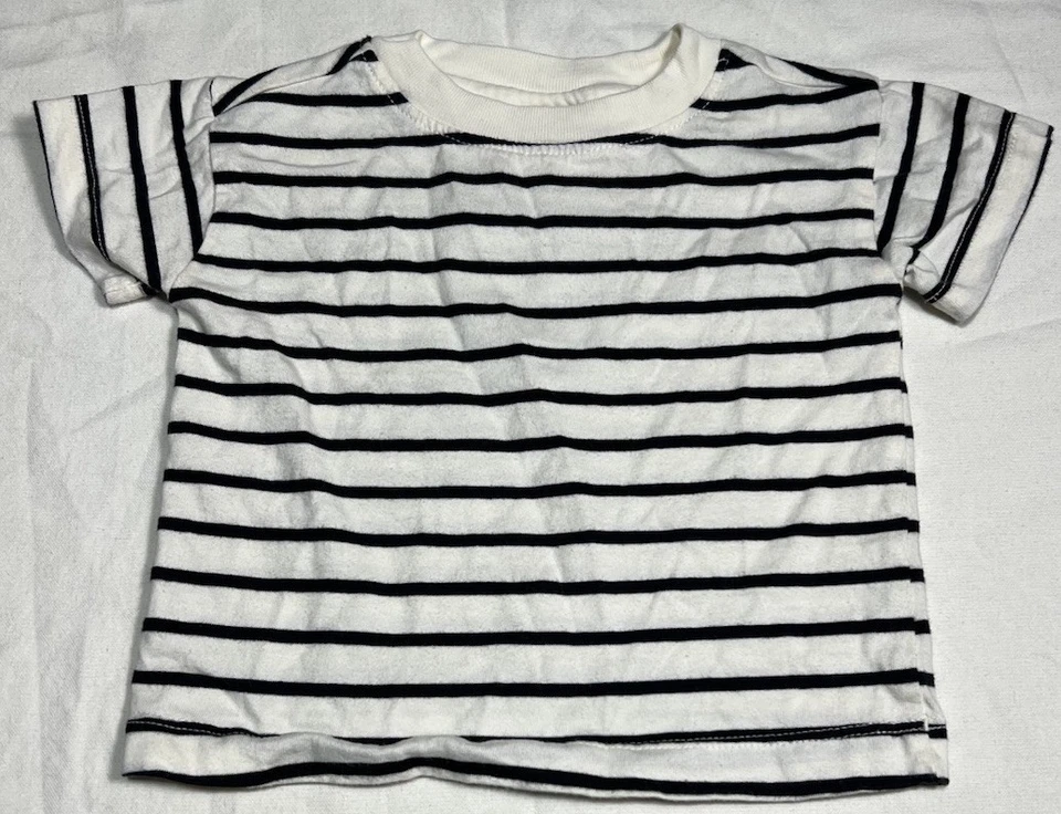 Camiseta Hannah Andersson Niños Rayas Manga Corta 12-18mos Oeko-Tex100 Usada en Excelente Condición Foto 1 de 4