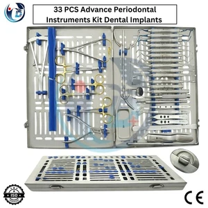 Periodontal Instruments Kit Dental Implants Surgical Orthodontics 33 PCS CE - Picture 1 of 8