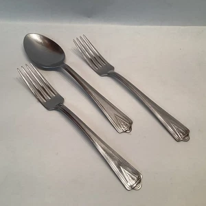 DS Diamond Silver DS20 Esslöffel 2 Tafelgabeln Edelstahl Besteck USA - Bild 1 von 4