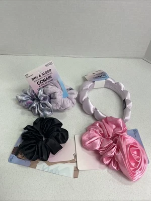 Lote de 4 Accesorios para el Cabello Conair Spa Diademas Lavado y Preparación Diadema Scrunchies Foto 1 de 4