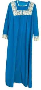 Vintage Robe House Dress Teal Size Medium Montgomery Ward Zip Up Pocket Fleece - Picture 1 of 8