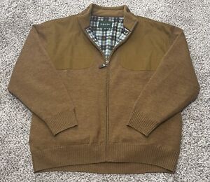 Orvis Ultimate Foul Weather Sweater Mens 2XL Brown Lined Jacket Wool Windproof