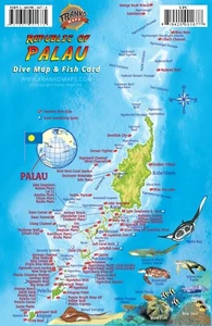 Palau Dive Map & Coral Reef Creatures Guide Laminated Fish Card by Franko Maps - Imagen 1 de 2