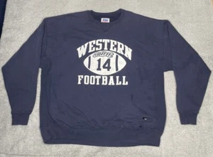 Vtg Russell Athletic Pro Cotton Western University Spell Out Sweatshirt Men 2XL - Picture 1 of 14