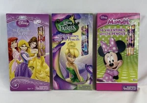 Disney Princess Fairies Minnie Mouse Valentine Cards with Pencils 48 Cards - Picture 1 of 19