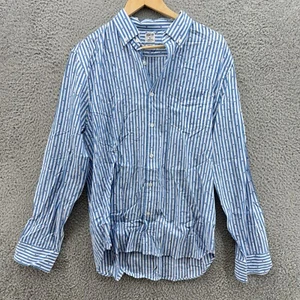 Bonobos Summer Weight Poplin Shirt Mens XL Standard Fit Button Up Blue Striped - Picture 1 of 8