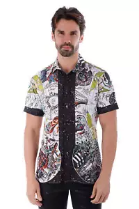 BARABAS Men's Science Astronomy Printed Short Sleeve Shirts 4sst35 - Picture 1 of 7