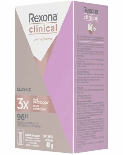 Rexona Clinical Extra Dry Women Desodorante Creme 48g - Perfumaria