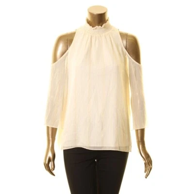 Blusa Camisa Top ZOE BY RACHEL ZOE Para Mujer Hombro Frío Brillo TEDO Foto 1 de 2
