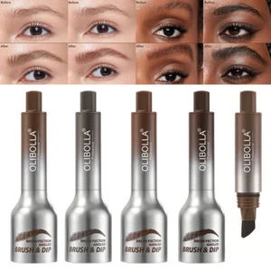 Waterproof Eyebrow Pencil Hair-Like Strokes Angled Eye Brow Brush Women Girls - Picture 1 of 26