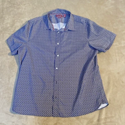 Axist Shirt Mens XXL Button Down Shirt Black White Geo Print Short Sleeve - Image 1 of 4