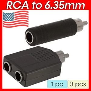 RCA to 6.35mm Adapter Male/Female RCA Splitter Mono Stereo Audio Cable Converter - Picture 1 of 11