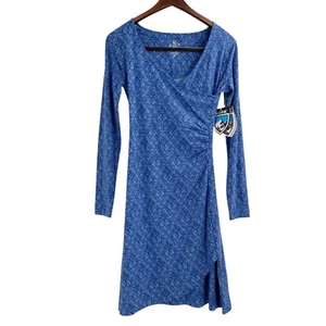 NWT Kuhl Vienna Sapphire Blue Long Sleeve Faux Wrap Dress Womens Size XS Casual - Picture 1 of 10