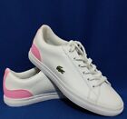 LACOSTE Sport Womens White Pink Leather Shoes Sneakers Tennis USA Sz 6 Lerond