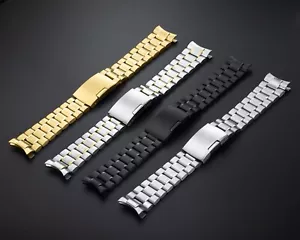 Estremità Curva Acciaio Inox Orologio Cinturino Bracciale Ricambio 18 20 22 24mm - Imagen 1 de 17