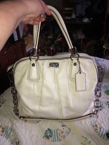 Authentic Coach Kristin Leather Pleated Satchel Bag IVORY F15339 Handbag (AA) - Picture 1 of 12