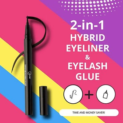  Lash Glue And Eyeliner In One-Clear Fake False Eye Lashes Hybrid Kiss Duo Mink - Image 1 of 4