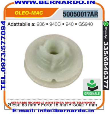 50050017AR PULEGGIA AVVIAMENTO MOTOSEGA OLEO MAC 936 940 GS940 EFCO 136 140