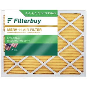 Filterbuy 16x20x4 Pleated Air Filters, Replacement for HVAC AC Furnace (MERV 11) - Picture 1 of 15