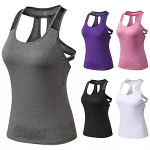 Mujeres Secado Rápido Yoga Fitness Chaleco Elástico Deportes Ropa Activa Elastizada Camisetas sin Mangas - Imagen 1 de 16