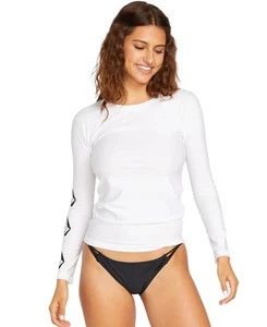 Volcom Womens Simply Core Long Sleeve Rashguard Swim Top ONLY, White, M, XXL - Picture 1 of 3