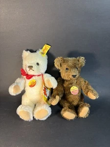 Steiff White Original Teddy Bear, #0203/18, 7", Plus Brown Bear No Ear Button - Picture 1 of 18
