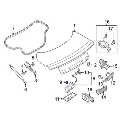 For Ford Mustang 2015-2023 Ford W700430S441 Hood Latch Striker Plate Nut Foto 1 de 4