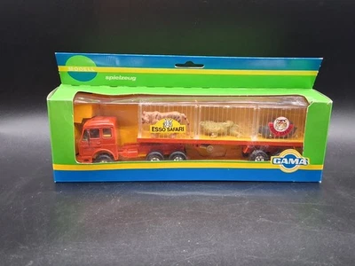 Vintage Gama Zinkdruckgub Esso Safari 92821 Tier Transporter Semi Trailer NRFB  - Image 1 of 4