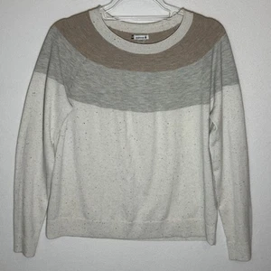 SmartWool Beige Colorblock Wool Blend Long Sleeve Crew Sweater Women's M - Picture 1 of 6
