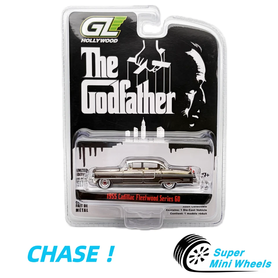 Chrome CHASE! Cadillac Fleetwood Series 60 1955 Greenlight 1:64 El Padrino Foto 1 de 2