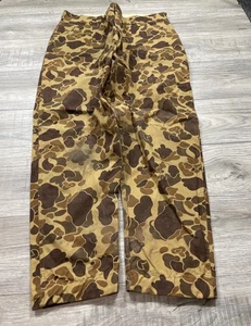Hunting Pants 1970s Duck Camo Size 35x30 Tan Game Winner Talon Zipper - Picture 1 of 13