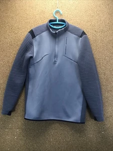 Under Armour Golfjacke Herren Large grau gerippt lose Cold Gear 1/4 Zip Logo - Bild 1 von 8
