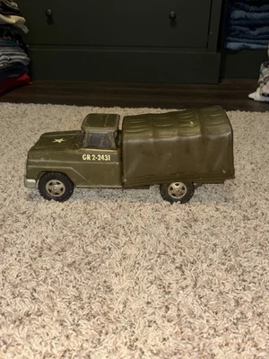 Camión de transporte de tropas del ejército Tonka de colección, vehículo de juguete de acero prensado, 1962-63 Foto 1 de 4