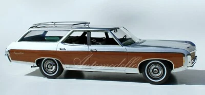 Automodello 1969 Chevrolet Kingswood Estate Station Wagon 1:24 Silver COA LE - Image 1 of 4