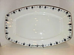 HUTSCHENREUTHER China Blue Flowered Rectangular Serving Platter - 15"×9 5/8" EUC - Picture 1 of 8