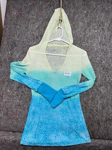 Prana Womens Shirt Hoodie Blue Green Yellow Size USA Made - Picture 1 of 8