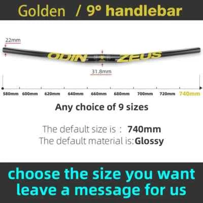 Manillar completo de fibra de carbono 9 grados bicicleta de montaña elevador manillar abrazadera 31,8 mm Foto 1 de 4