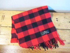 Soft Cashmere Long Scarf Red & Black Check 70" X 12" Germany Nice Condition - Picture 1 of 3