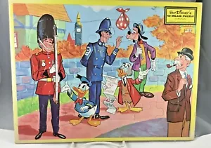 Jaymar Walt Disney Inlaid Puzzle Ludwig Von Drake, Donald Duck, Goofy In London - Picture 1 of 2