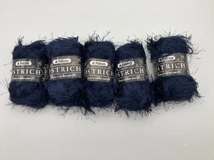 Lotto di 5 patoni blu navy filato per maglieria struzzo 50g @70 metri ea. Made in Italy - Foto 1 di 7