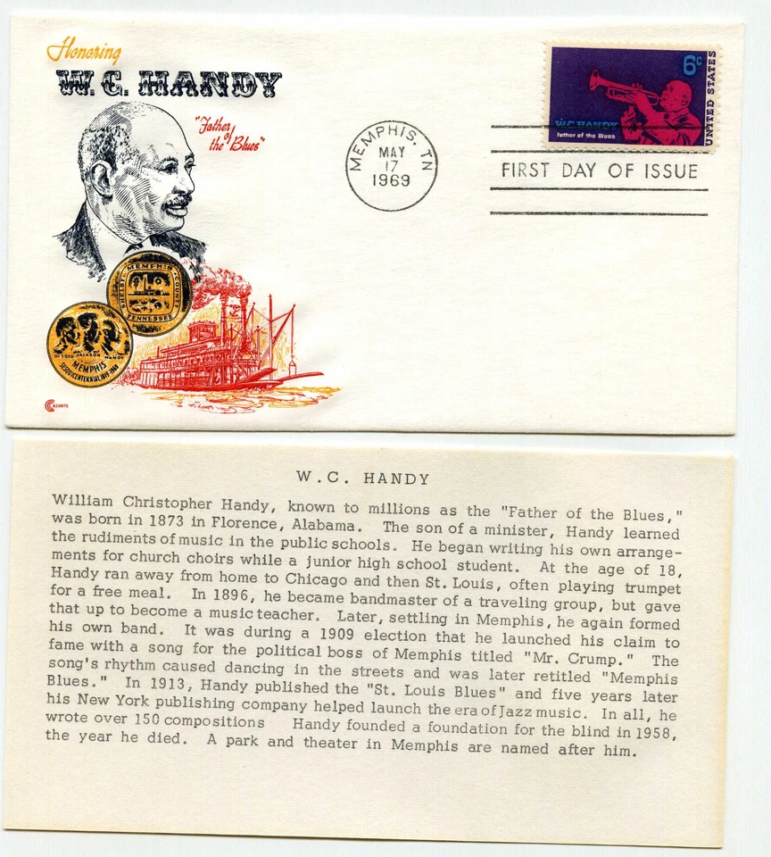 1372 W. C. Handy, Cover Craft Cachets, CCC, FDC - Image 1 of 1